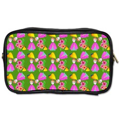 Girl With Hood Cape Heart Lemon Pattern Green Toiletries Bag (two Sides) by snowwhitegirl