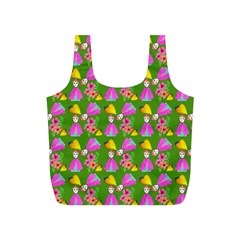 Girl With Hood Cape Heart Lemon Pattern Green Full Print Recycle Bag (s) by snowwhitegirl