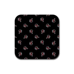 Ugly Monster Fish Motif Print Pattern Rubber Coaster (square)  by dflcprintsclothing