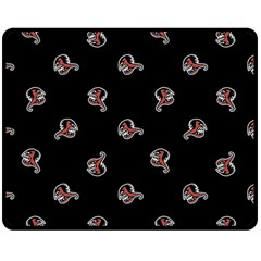 Ugly Monster Fish Motif Print Pattern Double Sided Fleece Blanket (medium)  by dflcprintsclothing