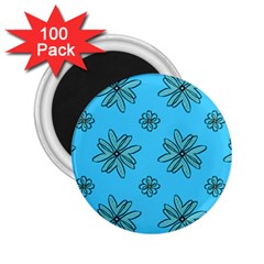 Blue Repeat Pattern 2 25  Magnets (100 Pack) 