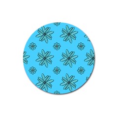 Blue Repeat Pattern Magnet 3  (round) by emmamatrixworm