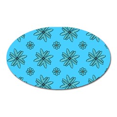 Blue Repeat Pattern Oval Magnet