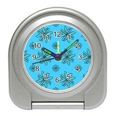 Blue Repeat Pattern Travel Alarm Clock by emmamatrixworm