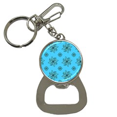 Blue Repeat Pattern Bottle Opener Key Chain by emmamatrixworm