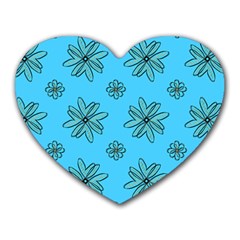 Blue Repeat Pattern Heart Mousepads