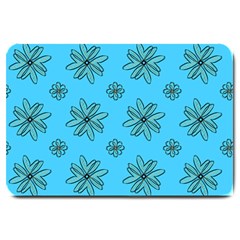 Blue Repeat Pattern Large Doormat  by emmamatrixworm