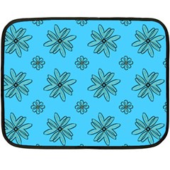 Blue Repeat Pattern Fleece Blanket (mini) by emmamatrixworm