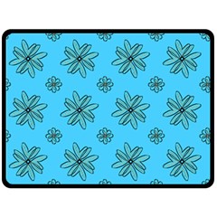 Blue Repeat Pattern Fleece Blanket (large)  by emmamatrixworm