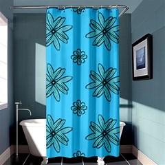 Blue Repeat Pattern Shower Curtain 36  X 72  (stall) 