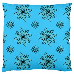 Blue Repeat Pattern Large Cushion Case (one Side)