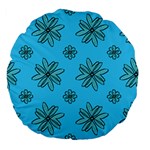 Blue repeat pattern Large 18  Premium Flano Round Cushions Front