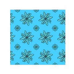 Blue Repeat Pattern Small Satin Scarf (square)