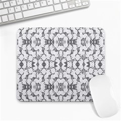 Grey And White Abstract Geometric Print Large Mousepads by dflcprintsclothing