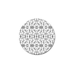 Grey And White Abstract Geometric Print Golf Ball Marker by dflcprintsclothing