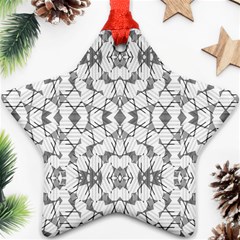 Grey And White Abstract Geometric Print Star Ornament (two Sides) by dflcprintsclothing