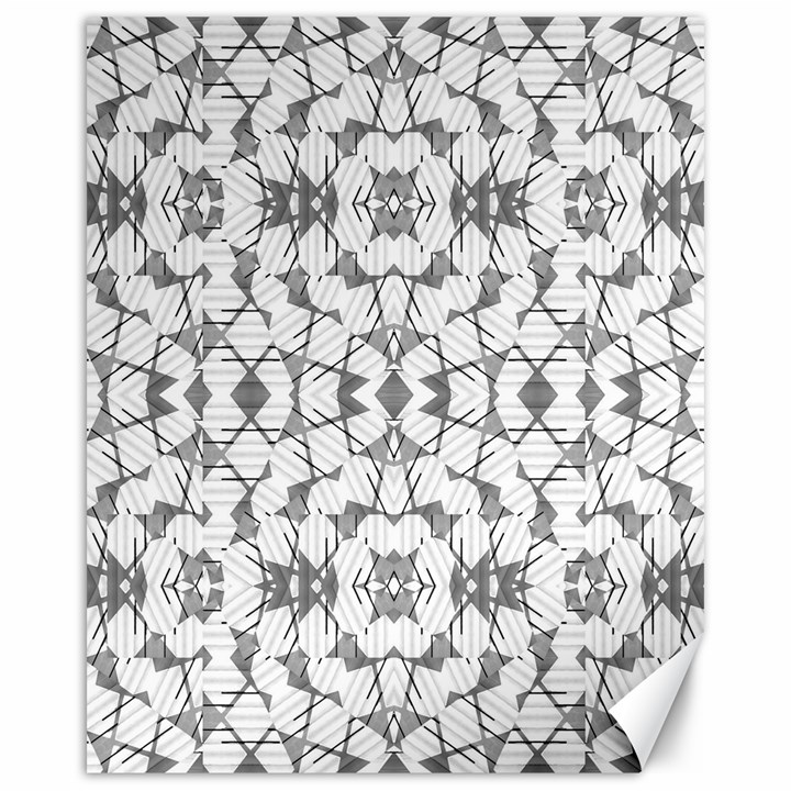 Grey And White Abstract Geometric Print Canvas 16  x 20 