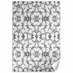 Grey And White Abstract Geometric Print Canvas 20  X 30  by dflcprintsclothing