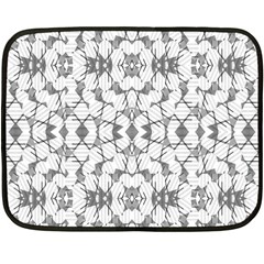 Grey And White Abstract Geometric Print Double Sided Fleece Blanket (mini) 