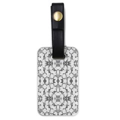 Grey And White Abstract Geometric Print Luggage Tag (one Side)