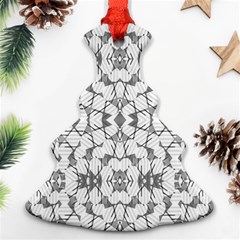 Grey And White Abstract Geometric Print Christmas Tree Ornament (two Sides) by dflcprintsclothing