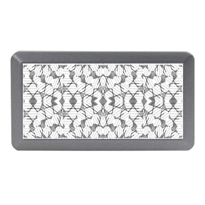 Grey And White Abstract Geometric Print Memory Card Reader (Mini)