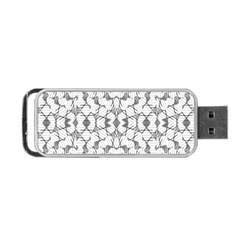 Grey And White Abstract Geometric Print Portable Usb Flash (one Side) by dflcprintsclothing