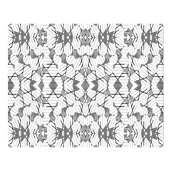 Grey And White Abstract Geometric Print Double Sided Flano Blanket (large)  by dflcprintsclothing