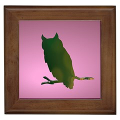 Owl Bird Branch Nature Animal Framed Tile by HermanTelo