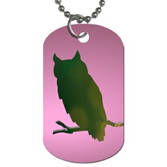 Owl Bird Branch Nature Animal Dog Tag (one Side) by HermanTelo