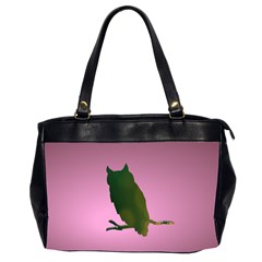 Owl Bird Branch Nature Animal Oversize Office Handbag (2 Sides)