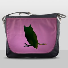 Owl Bird Branch Nature Animal Messenger Bag