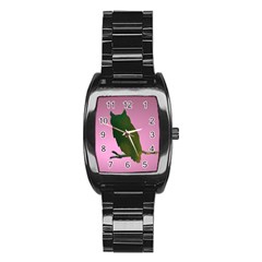 Owl Bird Branch Nature Animal Stainless Steel Barrel Watch by HermanTelo