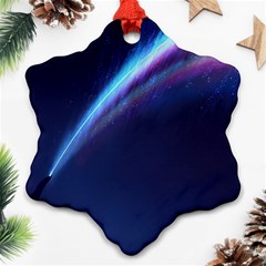 Light Fleeting Man s Sky Magic Snowflake Ornament (Two Sides)