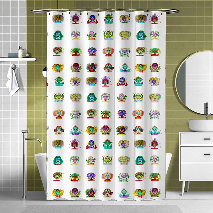 All The Aliens Teeny Shower Curtain 48  x 72  (Small) 