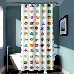 All The Aliens Teeny Shower Curtain 36  X 72  (stall)  by ArtByAng