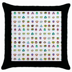 All The Aliens Teeny Throw Pillow Case (black) by ArtByAng