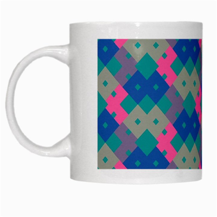 Geo Puzzle White Mugs