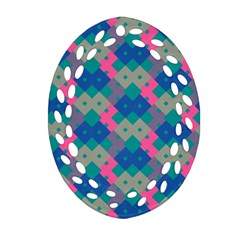 Geo Puzzle Oval Filigree Ornament (two Sides)