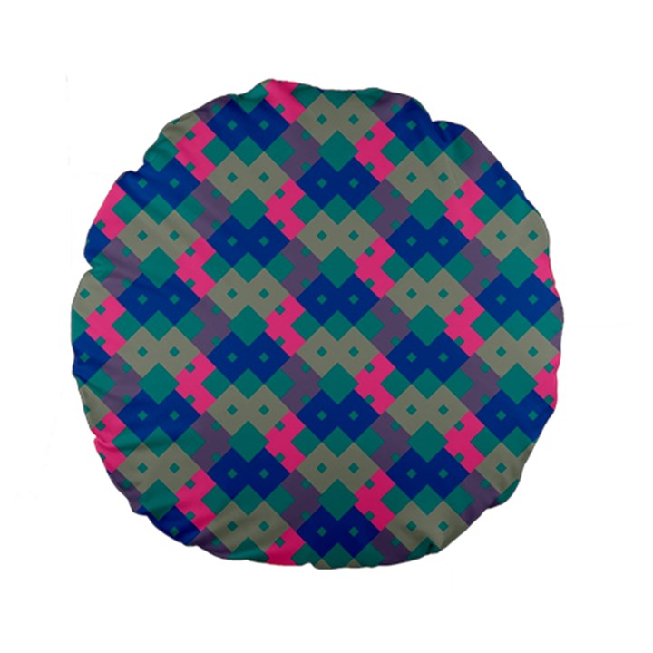 Geo Puzzle Standard 15  Premium Flano Round Cushions