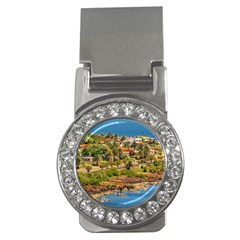 Punta Colorada Aerial Landscape Scene, Uruguay Money Clips (cz)  by dflcprintsclothing