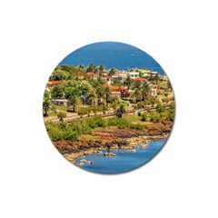 Punta Colorada Aerial Landscape Scene, Uruguay Magnet 3  (round)