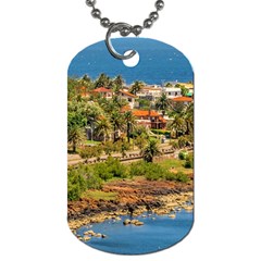 Punta Colorada Aerial Landscape Scene, Uruguay Dog Tag (one Side) by dflcprintsclothing