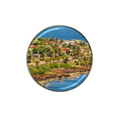 Punta Colorada Aerial Landscape Scene, Uruguay Hat Clip Ball Marker by dflcprintsclothing