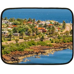 Punta Colorada Aerial Landscape Scene, Uruguay Fleece Blanket (mini) by dflcprintsclothing