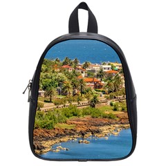 Punta Colorada Aerial Landscape Scene, Uruguay School Bag (small)