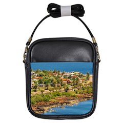 Punta Colorada Aerial Landscape Scene, Uruguay Girls Sling Bag by dflcprintsclothing