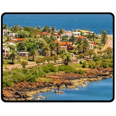 Punta Colorada Aerial Landscape Scene, Uruguay Fleece Blanket (medium)  by dflcprintsclothing