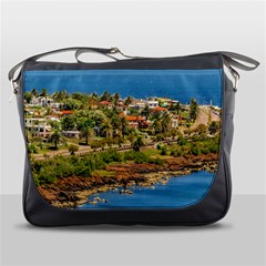 Punta Colorada Aerial Landscape Scene, Uruguay Messenger Bag by dflcprintsclothing