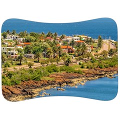 Punta Colorada Aerial Landscape Scene, Uruguay Velour Seat Head Rest Cushion